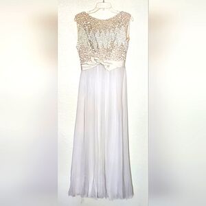 Emma Domb Women's Vintage 1960s Sequin Chiffon Evening Gown.  Size 10.
